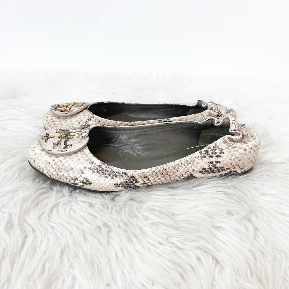 Tory Burch 7m Womens Python Snake Print Leather R… - image 4